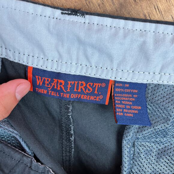 WeArFirst Mens Shorts Black Cargo Outdoors Active Gorpcore 100% Cotton 36x10 - Picture 6 of 12